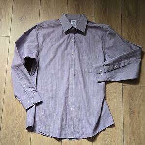 BROOKS BROTHERS Regent Purple Checked Dress Shirt Sz 16  2/3